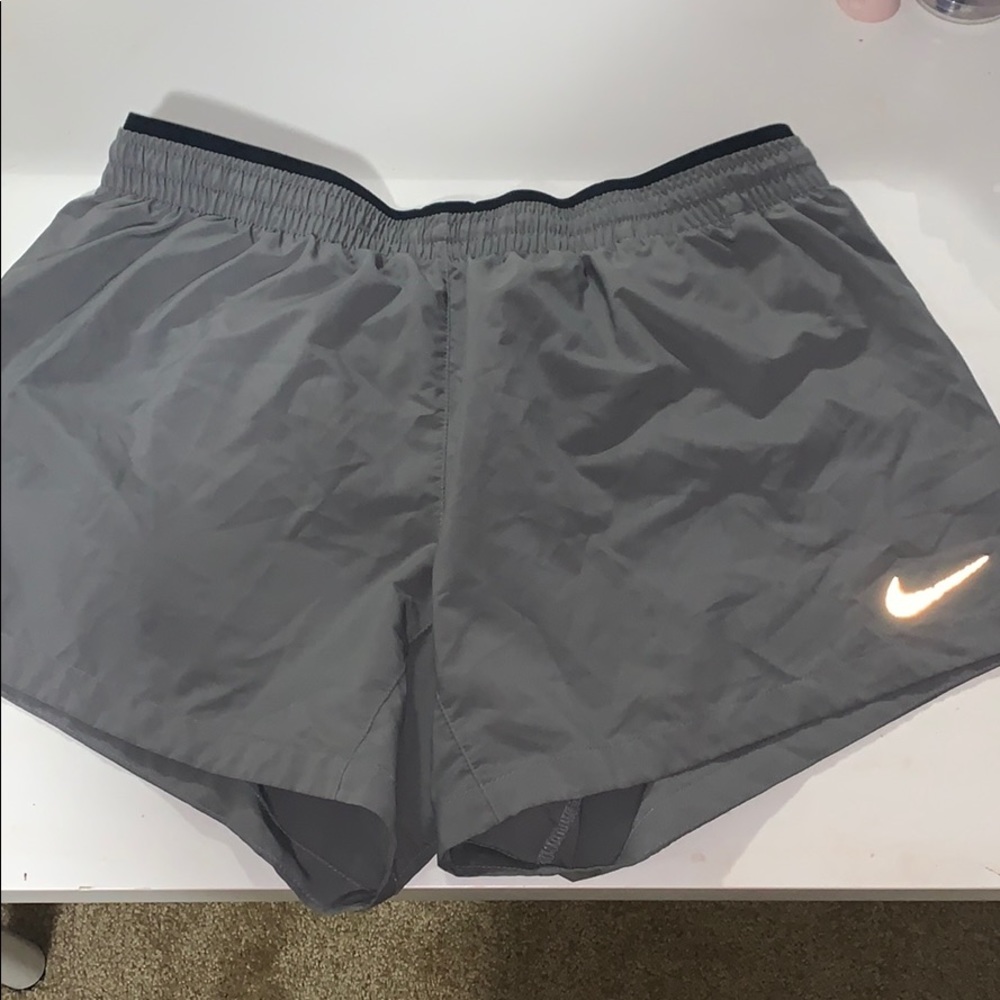 Gray Nike running shorts
